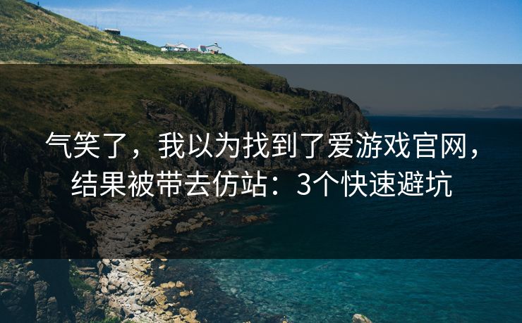 气笑了，我以为找到了爱游戏官网，结果被带去仿站：3个快速避坑
