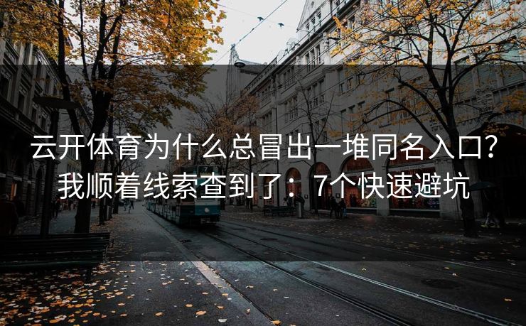 云开体育为什么总冒出一堆同名入口？我顺着线索查到了：7个快速避坑