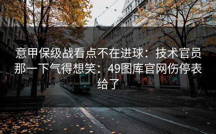 意甲保级战看点不在进球:技术官员那一下气得想笑:49图库官网伤停表给了
